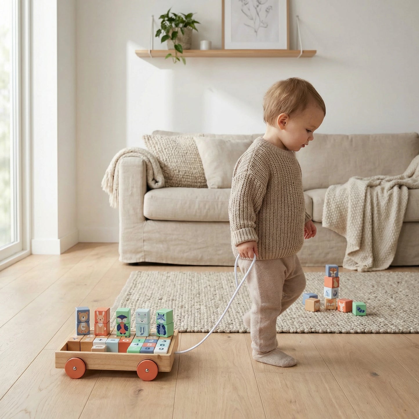 Cart with blocks