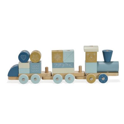 Brick train blue