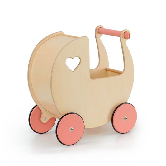 Luxury doll stroller natural