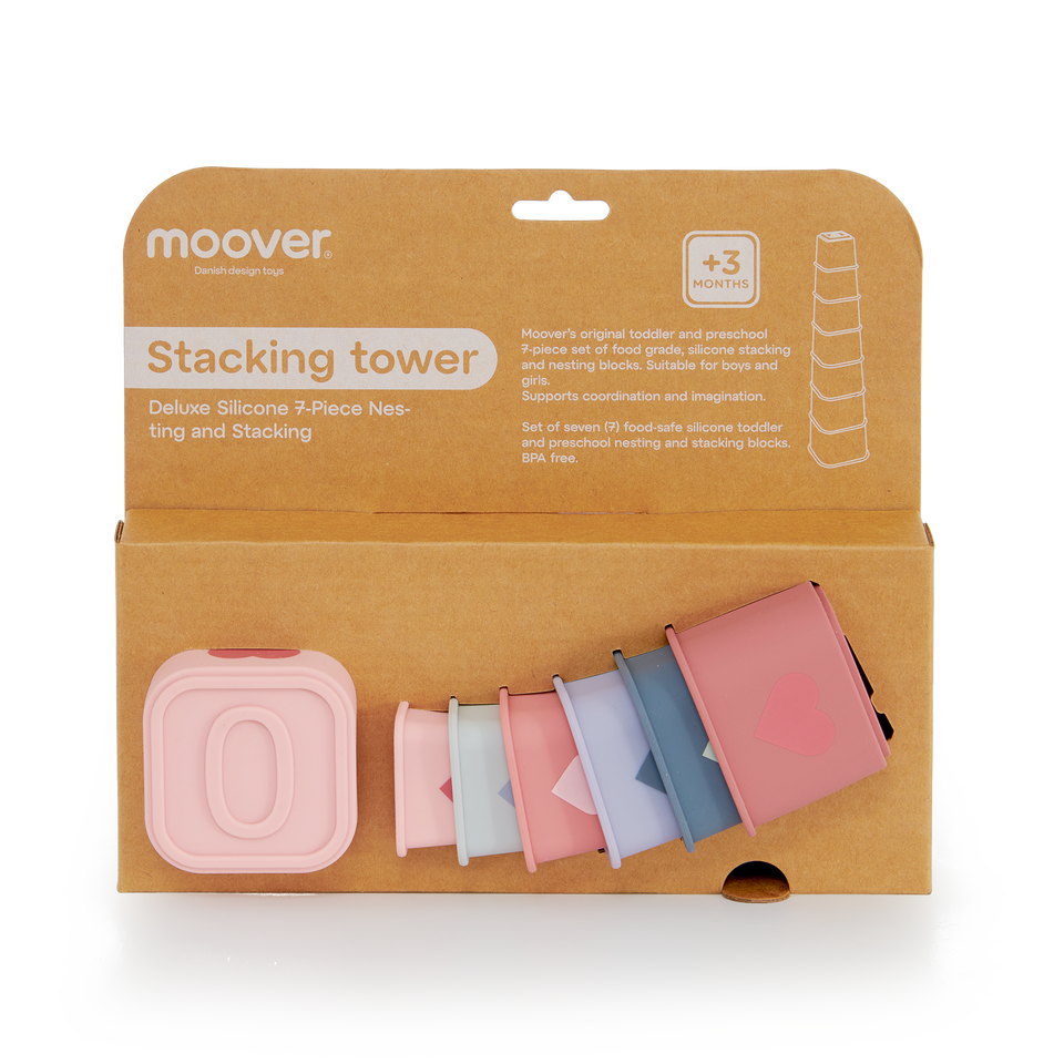 Silicone tower pink hearts